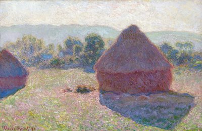 Les meules a midi (Höstackar, middag) - Målning av Claude Monet (1840-1926), olja på duk, 65,6 x 100,6 cm av Claude Monet