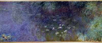 Les nympheas: matin Detail. Målning av Claude Monet (1840-1926) 1914-1926 Diptyk om 2 x 3 m varje del. Paris. Musee De l