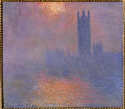 London, parlamentet, Hål i solen i dimman av Claude Monet