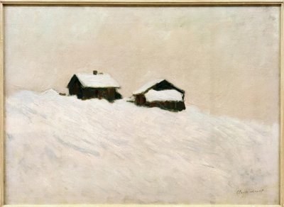 Hus i snön, Norge av Claude Monet