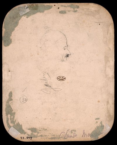 Monet - Skiss av manshuvud i profil (a tergo), 1855-56, 1933.894 av Claude Monet