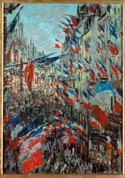 Paris, rue St Denis: Firande av den 30 juni av Claude Monet