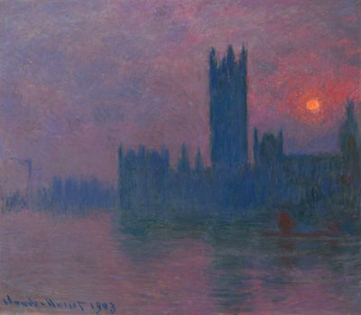 Parlamentet, solnedgången, ca 1900-03 (olja på duk) av Claude Monet