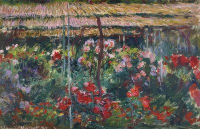 Pionträdgård. 1887 av Claude Monet