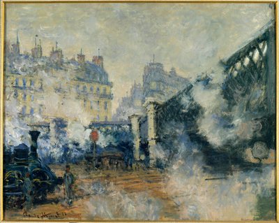 Europabron och Saint Lazarus Station (Saint-Lazare) Målning av Claude Monet (1840-1926) 1877 Sön. 0,64 x 0,81 m. Paris. Marmottan Museum av Claude Monet