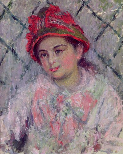 Porträtt av Blanche Hoschede (1864-1947) som ung flicka, ca 1880 av Claude Monet