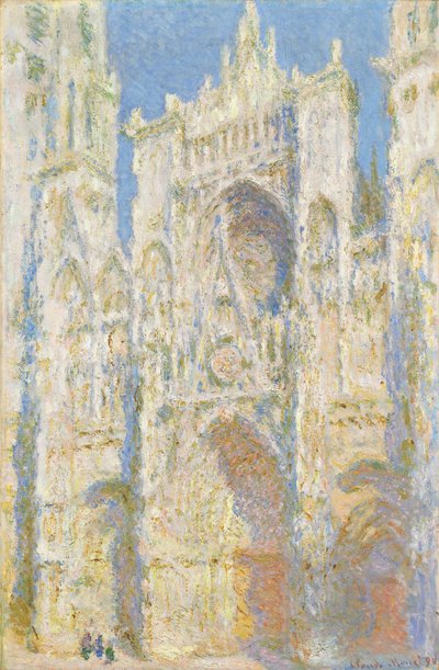 Rouens katedral, västra fasaden, solljus, 1894. av Claude Monet