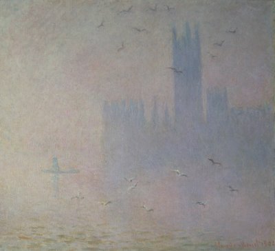 Måsar över parlamentets hus, 1904 av Claude Monet