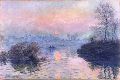 Solnedgång på Seine vid Lavacourt, vintereffekt av Claude Monet
