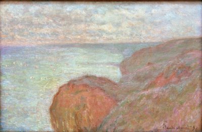 På klippan nära Dieppe, molnig himmel av Claude Monet