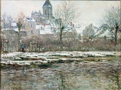 Kyrkan i Vetheuil under snö av Claude Monet