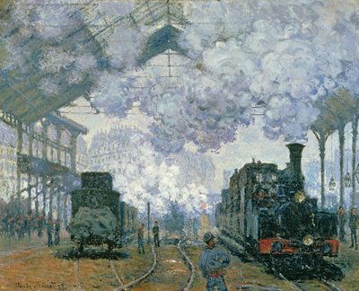 Gare Saint-Lazare: Ankomst av ett tåg, 1877 av Claude Monet