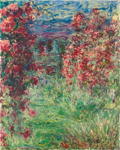 Huset i Giverny under rosorna; Huset i rosorna, 1925 av Claude Monet