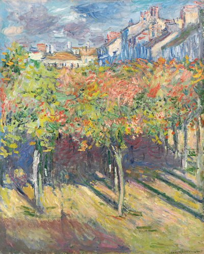 Limeträden vid Poissy; Lindar i Poissy, 1882 av Claude Monet