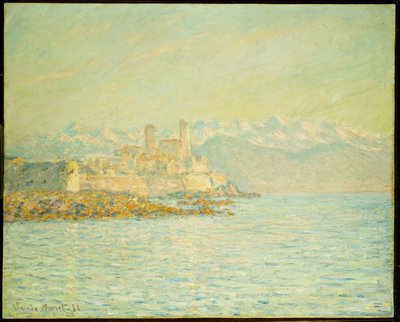 Det gamla fortet i Antibes (olja på duk) av Claude Monet