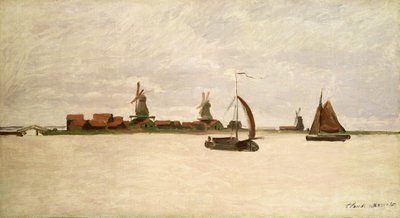 Den yttre hamnen i Zaandam, 1871 av Claude Monet