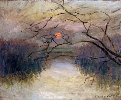 Seinen vid Vetheuil (olja på duk) av Claude Monet