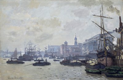 "Themsen i London", 1871 av Claude Monet