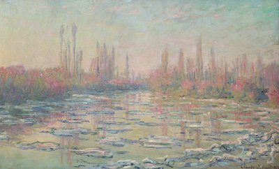 The Thaw on the Seine, nära Vetheuil, 1880 av Claude Monet