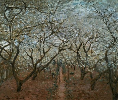 Blommande fruktträdgård, Vétheuil av Claude Monet