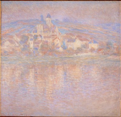Vetheuil, solnedgång (målning på duk) av Claude Monet