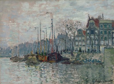 Utsikt över Prins Hendrikkade och Kromme Waal i Amsterdam, 1874 av Claude Monet