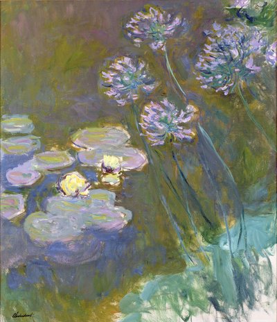 Näckrosor och Agapanthus av Claude Monet