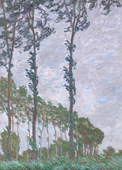 Wind Effect, Series of the Poplars, 1891 av Claude Monet