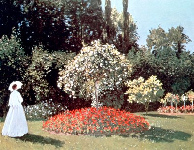 Kvinna i trädgården, Sainte Adresse, 1867 av Claude Monet