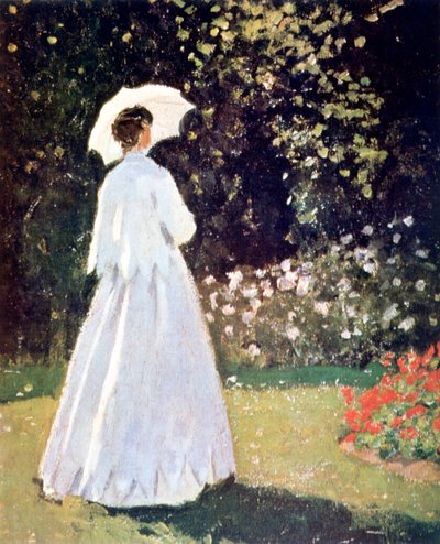 Kvinna i trädgården, Sainte Adresse, detalj, 1867 av Claude Monet