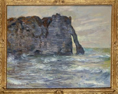 Étretat, Falaise och Porte d’Aval av Claude Monet