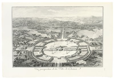 Perspektivvy av staden Chaux, 1804 av Claude Nicolas Ledoux
