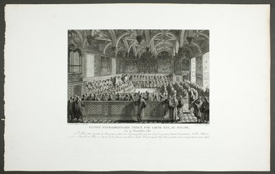 Ludvig XVI:s särskilda sammanträde i slottet, ur serien Tableaux historiques de la Révolution française av Claude Niquet