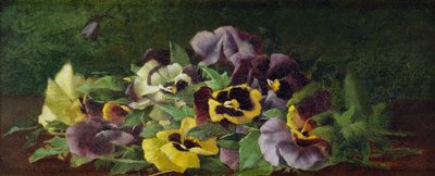 Pansies (olja på duk) av Claude Raguet Hirst