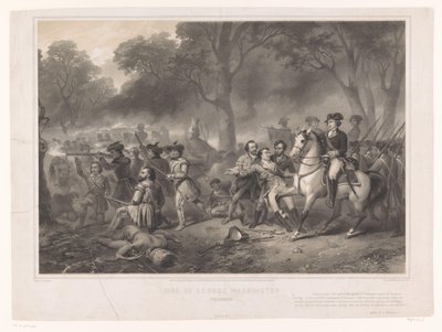 George Washington i slaget vid Monongahela Livet av George Washington, soldaten (titel på objekt) av Claude Régnier