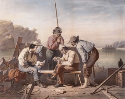 I ett problem, Mississippi Raftsmen spelar kort av Claude Régnier