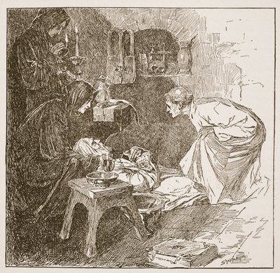 Death of Bede, illustration från 