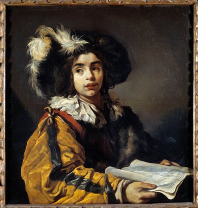 Den unga sångaren Målning av Claude Vignon (1593-1670) 1600-talets sön. 0,95x0,9m av Claude Vignon