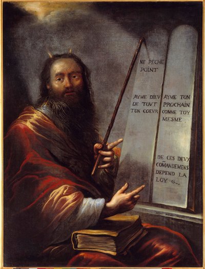 Moses och lagens tabeller Målning av Claude Vignon (1593-1670) 1600-talets sön. 1,29x0,9 m Rouen, Museum of Fine Arts av Claude Vignon