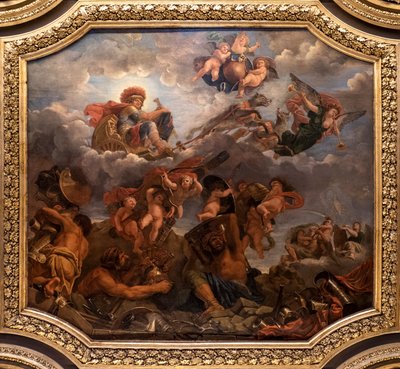 Mars på sin vagn dragen av vargar av Claude the Younger Audran
