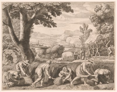 The Harvest, Plate 8 från Pastorales av Claudine Bouzonnet Stella