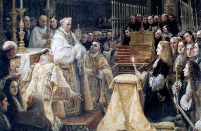 Karl II av Spanien i tillbedjan av den heliga eukaristin av Claudio Coello