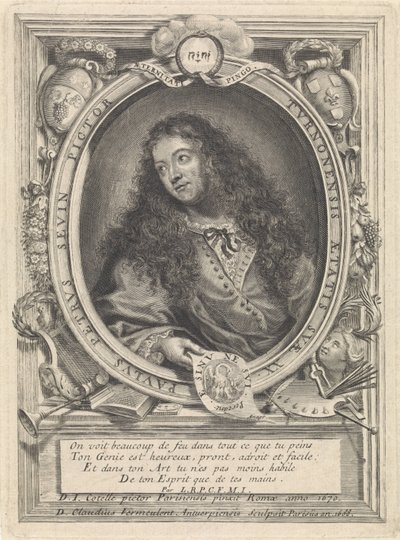 Porträtt av målaren Petrus Paulus Sevin av Tours av Claudius Vermeulen