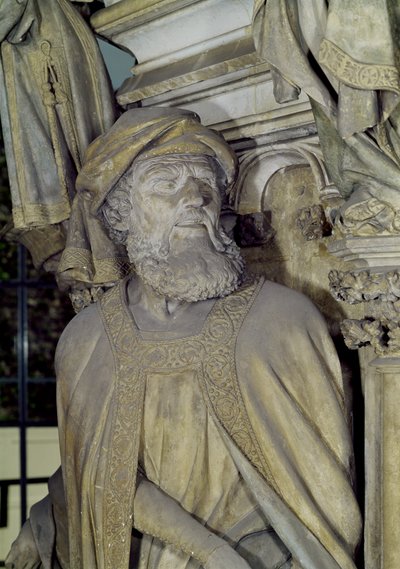 Moses brunn, detalj av Daniel från den sexkantiga piedestalen, 1395-1404 sten av Claus and Malouel, Jean Sluter