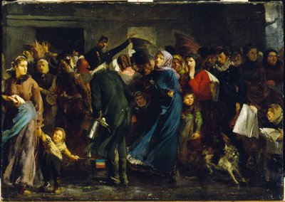Kön till slaktarbutiken 1871, ca 1871 (olja på duk) av Clément Auguste Andrieux