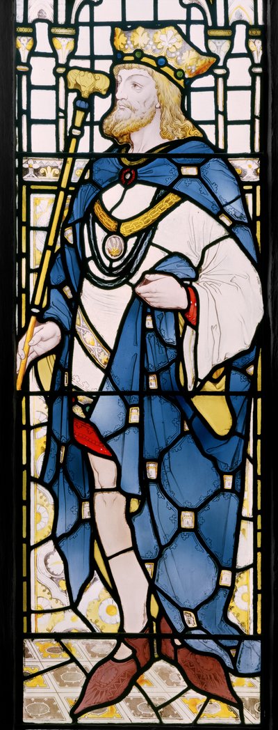 Edward II, detalj från ett fönster i Stora salen, 1867-71 av Clement James Heaton