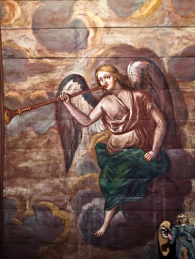 Locquirec (Finistère) / Saint-Jacques kyrka, målad valvpanel (foto) av Cleran
