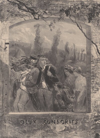 Två värnpliktiga, ca. 1830-70. av Célestin Nanteuil