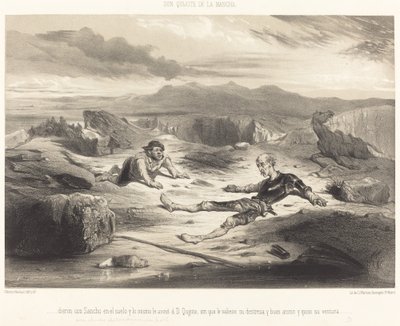 ...de slog Sancho i marken och samma sak hände med D. Quijote... av Célestin Nanteuil