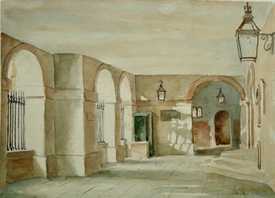 College Pump, 2010 (akvarell) av Clive Wilson